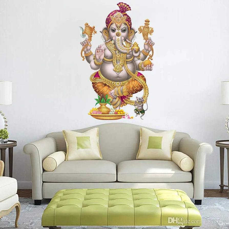 Rangoli White Glossy Vinyl Wall Sticker Premium Self-Adhesive Waterproof Decorative Wall Decal for Bedroom, Living Room, Office & Home Decoration Easy to Apply. Parent-7, Design-18