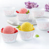 Larah by Borosil Frosty Red Ice Cream Bowl/dessert Set | Set of 6 | Glass | 120 Ml