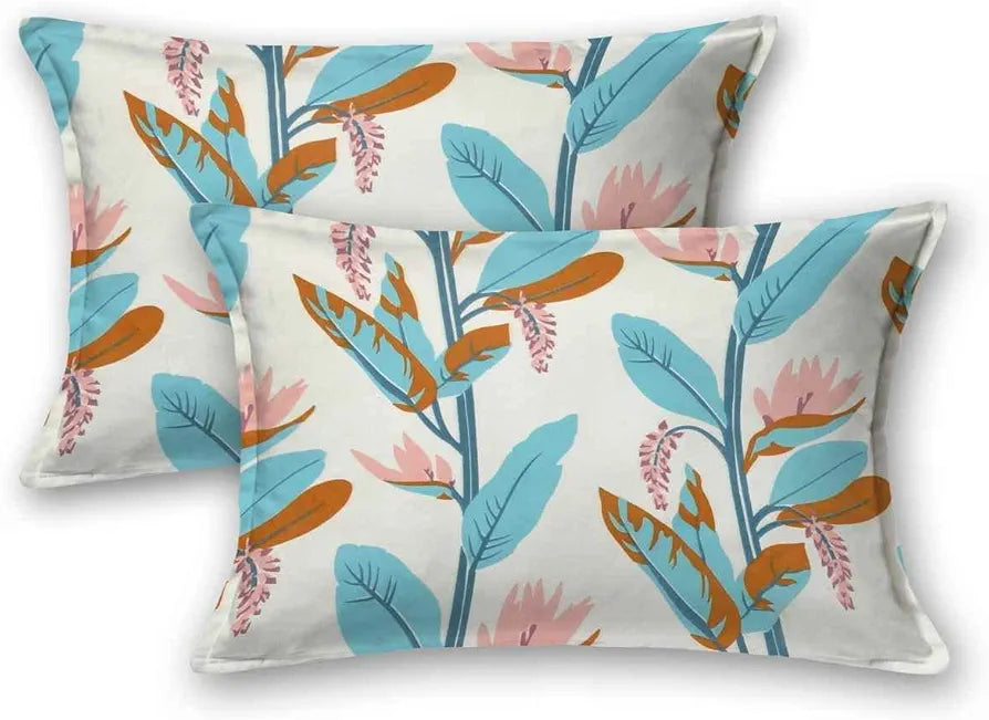 THE HOME STYLE Supersoft Cotton King Size Printed Flat Double Bedsheet wih 2 Pillow Cover II 300 TC, 90