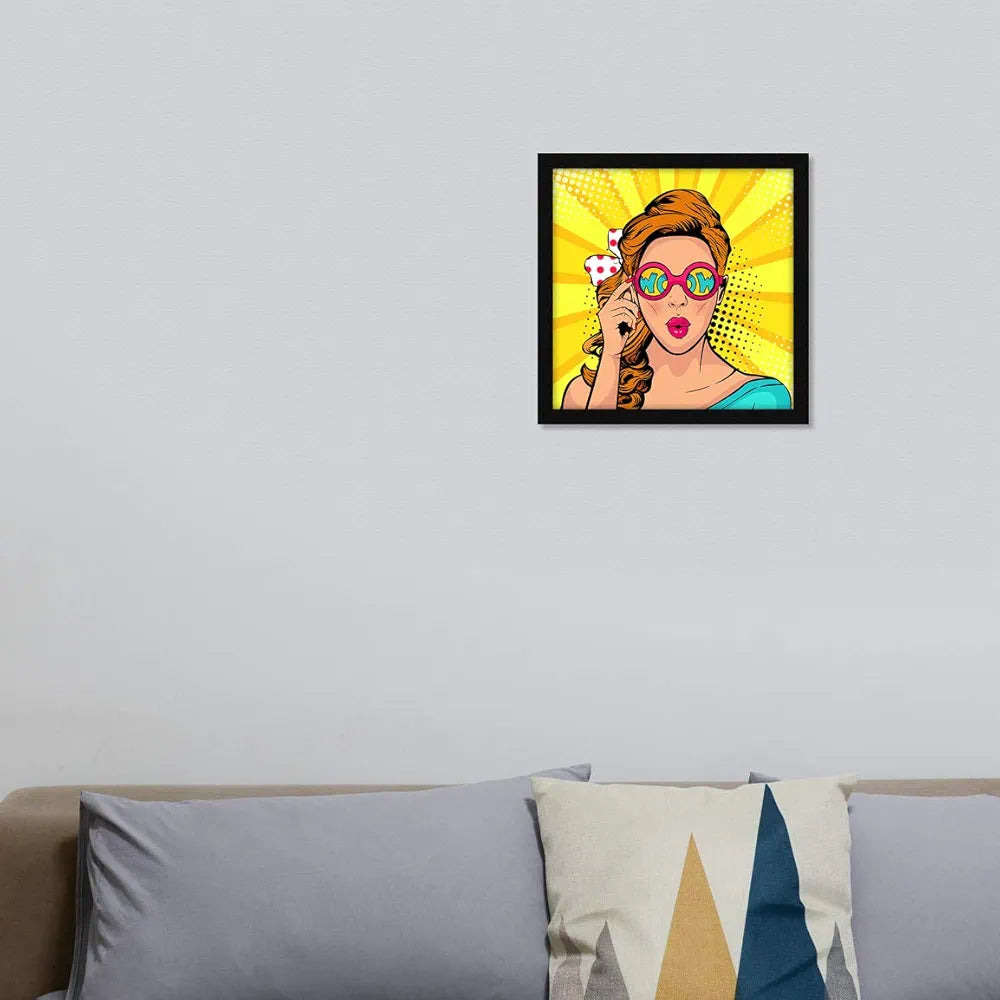 ArtX Paper Beautiful Women Pop Art Wall Art Painting, Multicolor, Abstract, 13X13 in, Set of 1