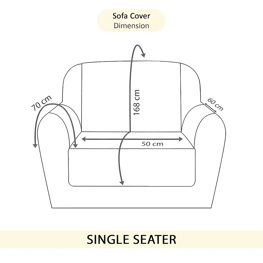 Kuber Industries Soft Velvet Quilted Single Seater Sofa Cover with Pocket Arms | Sofa Protector Cover | Sofa Slipcover Set | Non-Slip Couch Cover for Living Room | Frill - Cream