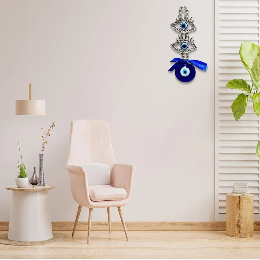 Shubhanjali 2 Eye Lashed Evil Eye Hanging for Home | Evil Charm Evil Eye Hanging for Protection Good Luck