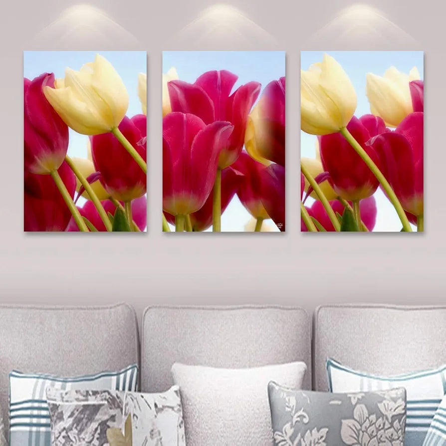 Rangoli CD-1300 Wood Red Flower Painting, Multicolour, Abstract, 12 x 18 Inch Design Code-1300