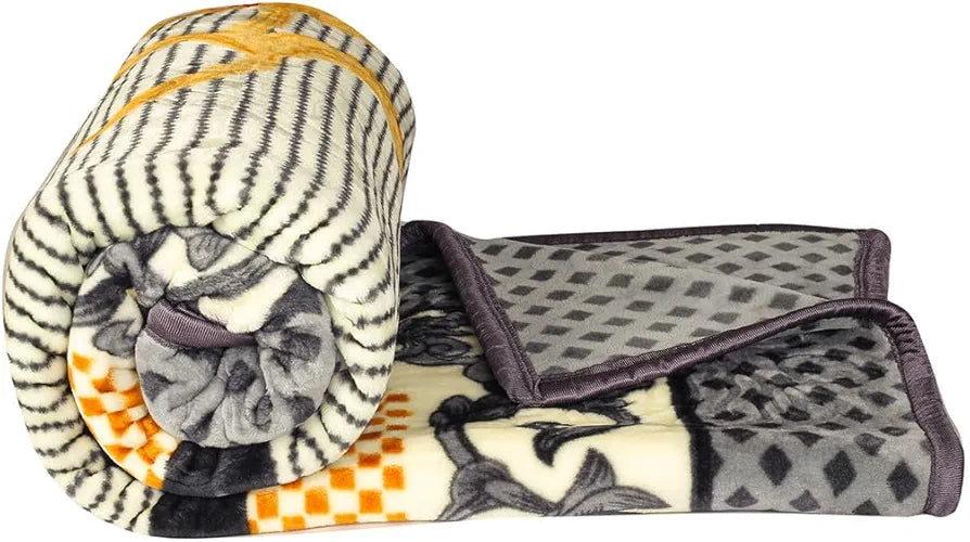 HOMEKART Super Soft Cloudy Printed Double Bed Blanket for Heavy Winter, Single Ply Mink Blanket King Size with 220 x 230 Cm -2.5 Kg | TC - 400
