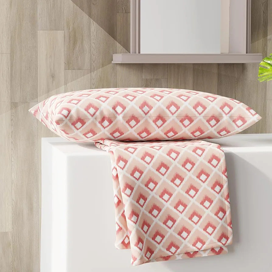 Layers Zen Cotton Blend Single Bedsheet Set  | 1 Single Cotton Bedsheet & 1 Pillow Cover | Breathable & Anti-Wrinkle | 225 CVC | 