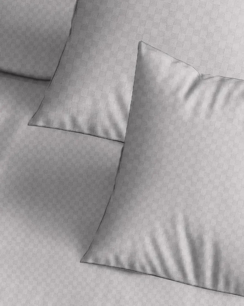 Trance Home Linen Skin Friendly 100% Cotton Jacquard Weave Fitted Bedsheet for Queen Size Bed with 2 Pillow Cover - Premium 300TC 