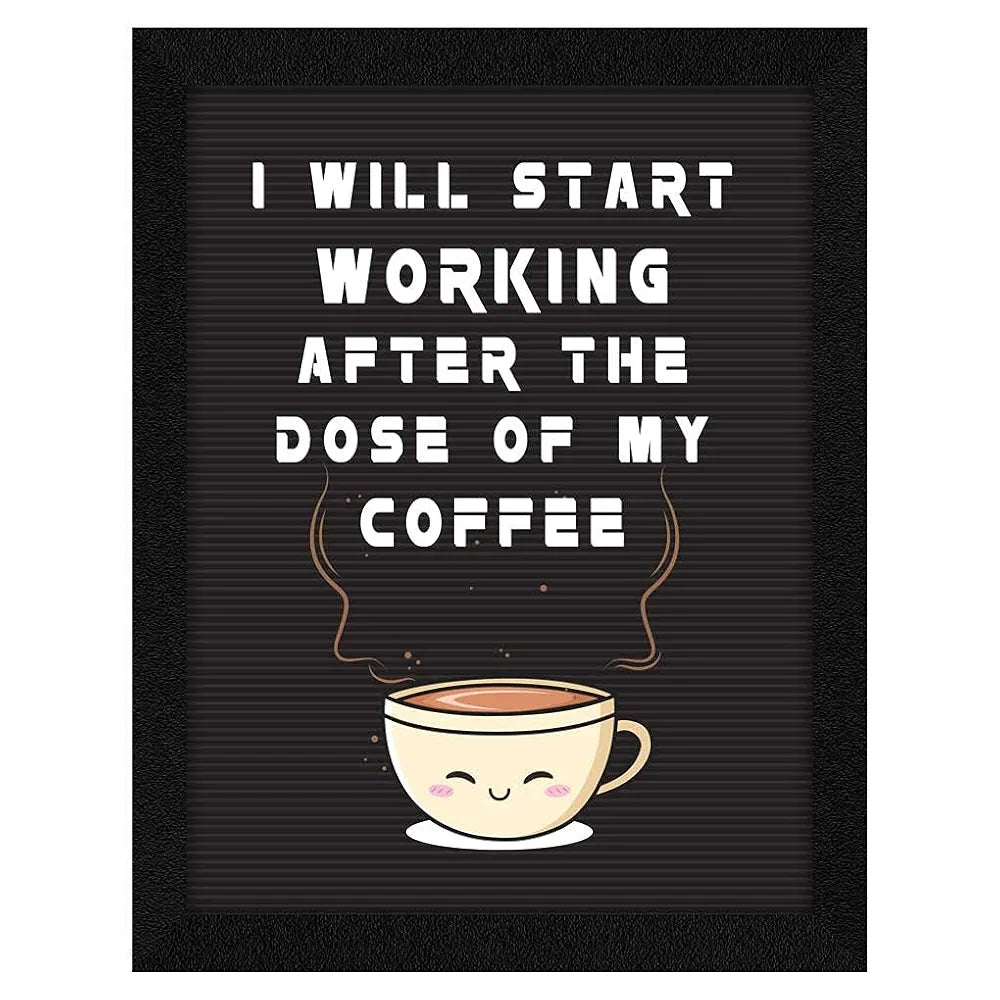 ArtX Paper Coffee Quote Wall Frame Art Painting, Multicolor, Motivational, 10 X 13 Inches, Set of 1