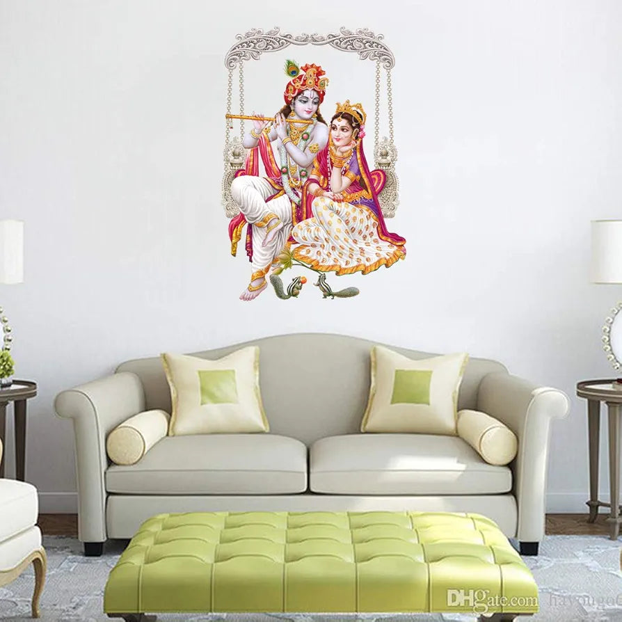 Rangoli White Glossy Vinyl Wall Sticker Premium Self-Adhesive Waterproof Decorative Wall Decal for Bedroom, Living Room, Office & Home Decoration Easy to Apply. Parent-14, Design-19