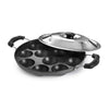 Cello Non-Stick 12 Cavity Appam Patra Kan with Stainless Steel Lid | 2 Side Handle | Appam Maker