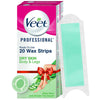 Veet Professional Waxing Strips For Dry Skin - 20 Strips (Pack of 2)