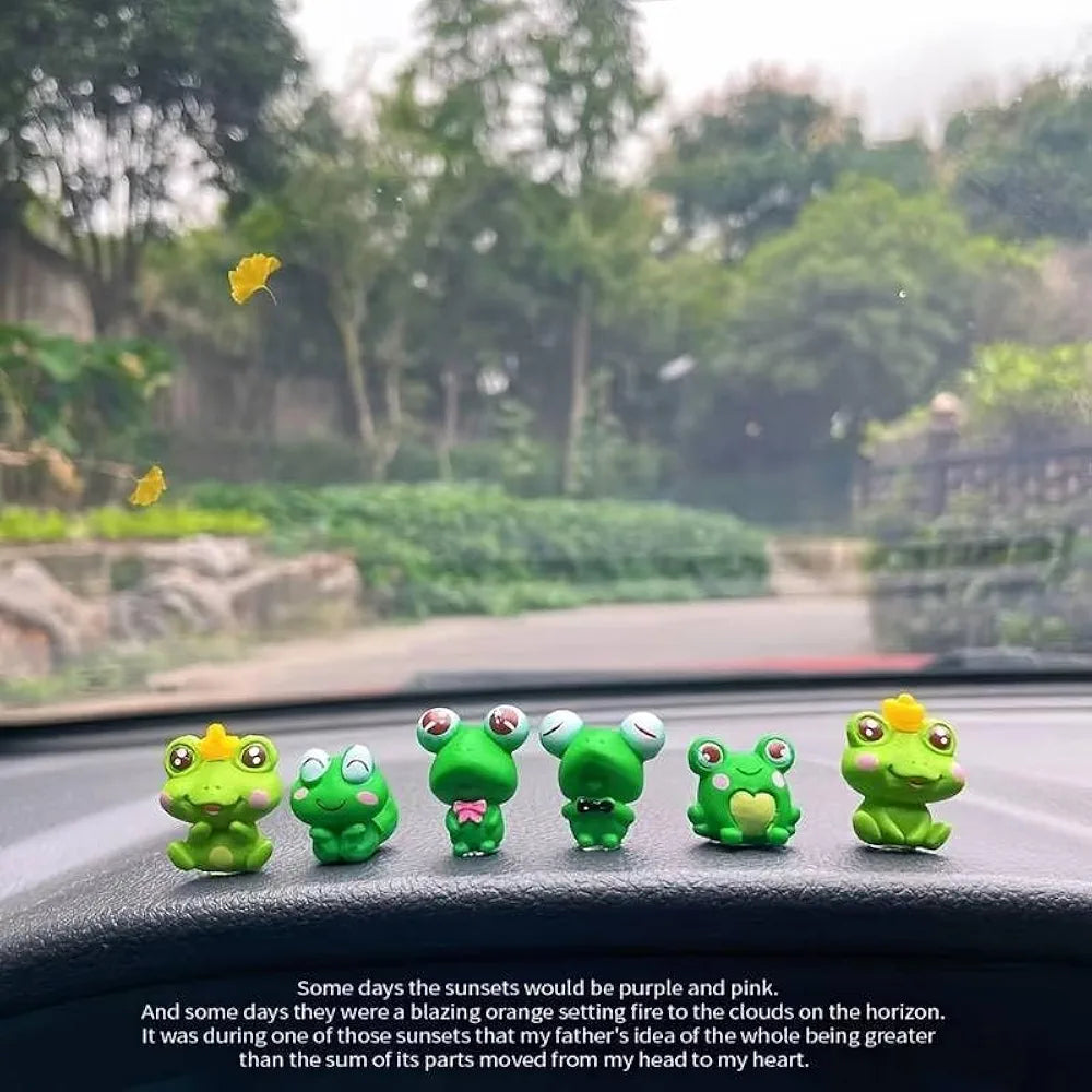 SATYAM KRAFT 1 Set Resin Frog Miniature Figurines | Decorative Showpiece | Gift for Him/Her, Home, Bedroom, Living Room, Office, Table, Car Dashboard | Festive Decor 
