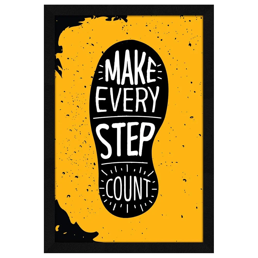 ArtX Paper Motivational Quote Make Every Step Count Wall Frame Art Painting, Multicolor, Motivational, 12.5 X 18.5 Inch, Set of 1
