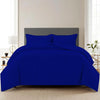 Trance Home Linen Zippered 100% Cotton 200TC Satin Stripe King Size Duvet Cover Quilt Cover Blanket Cover Razai Comforter Cover with 2 Pillow Covers Colour Ink Blue