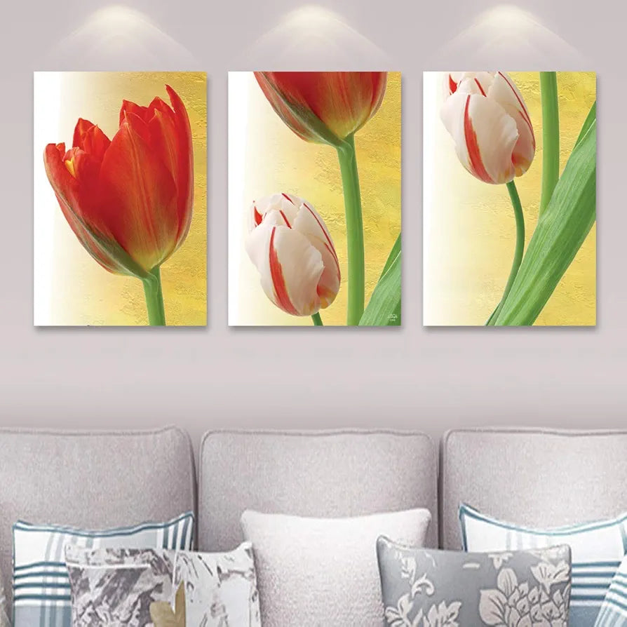 Rangoli MDF 3 Pcs Wall Poster 12x18 Inch Decorative Wall Art for Home, Office, Living Room. P-4, Design-23
