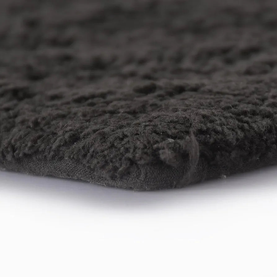 SASHAA WORLD Cotton Tufted V Striped Grey Bathmat and Contour Set | Bathmat for Living Room, Bathroom, Kitchen, Bedroom, Indoor & Outdoor | 