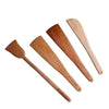 The Indus Valley Wooden Flip Spatula Ladle for Cooking Dosa Roti Chapati Kitchen Tools Set of 4 Neem Wood