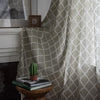 Huesland Cotton Curtains for Door, 9 Feet Long 1 Bohemian Eyelet Curtain | Quatrefoil Dessert Sage