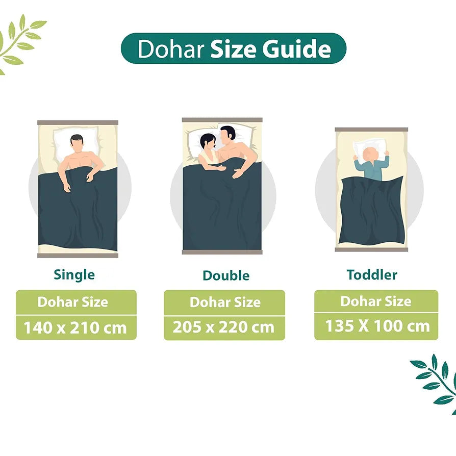 Divine Casa Glace Cotton 120 GSM Reversible Lightweight Printed Double Bed AC Dohar Blanket Quilt - Lime Green and Brown| TC - 120