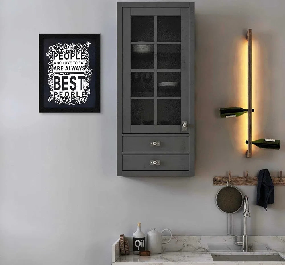 ArtX Paper People Who Love To Eat Food Quote Wall Frame Art Painting, Multicolor, Motivational, 10 X 13 Inches, Set of 1