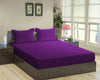 Trance Home Linen 100% Cotton 78x60 inch Queen Fitted 200TC Satin Stripe Elastic Fitted Bedsheet with 2 Pillow Covers Colour Dark Purple