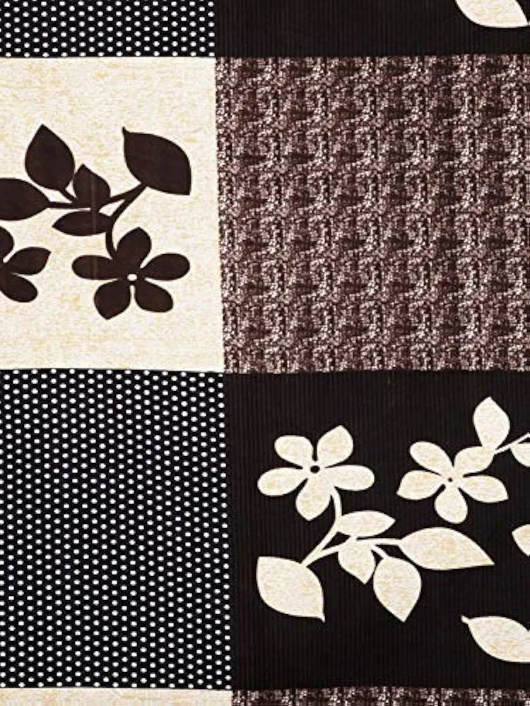 Polycotton 220 TC Floral Printed King Size Double Bedsheet with 2 Pillow Covers,  Brown