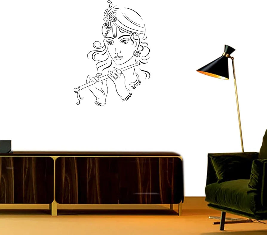 Rangoli White Glossy Vinyl Wall Sticker Premium Self-Adhesive Waterproof Decorative Wall Decal for Bedroom, Living Room, Office & Home Decoration Easy to Apply. Parent-13, Design-1