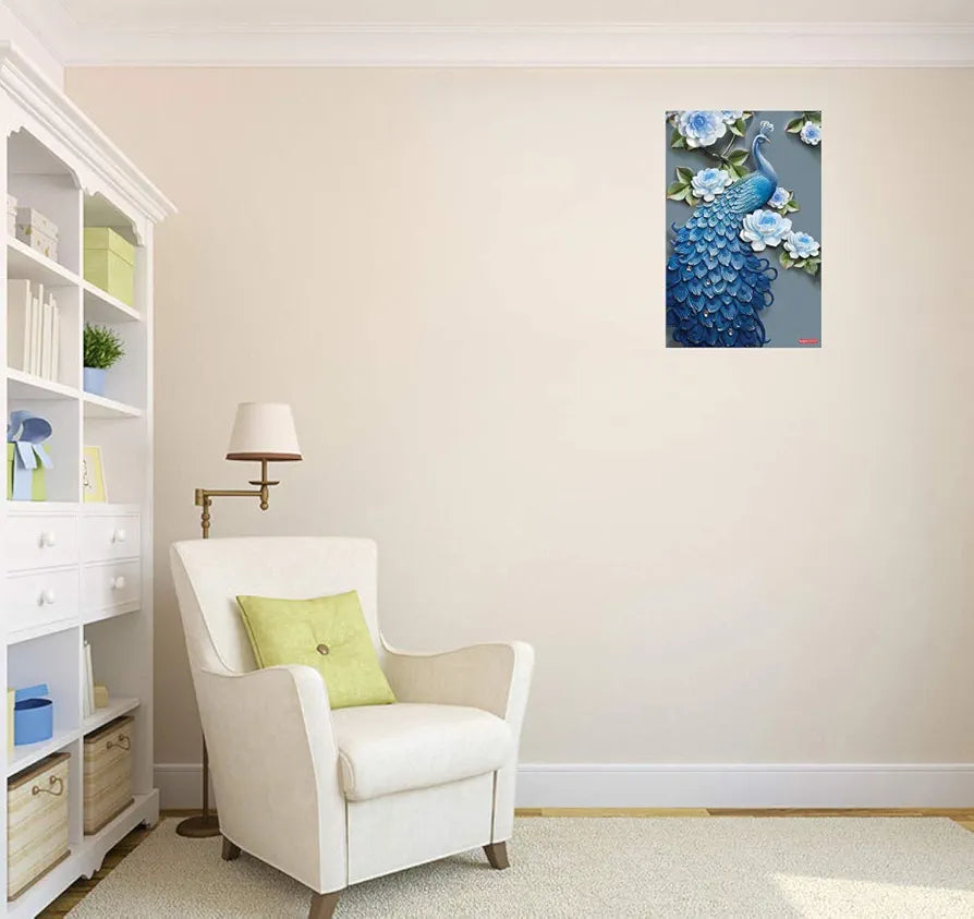 Rangoli Peacock Wall Sticker 12x18 Sheet – Elegant Self Adhesive Home Décor for Living Room, Bedroom & Walls. Design-2
