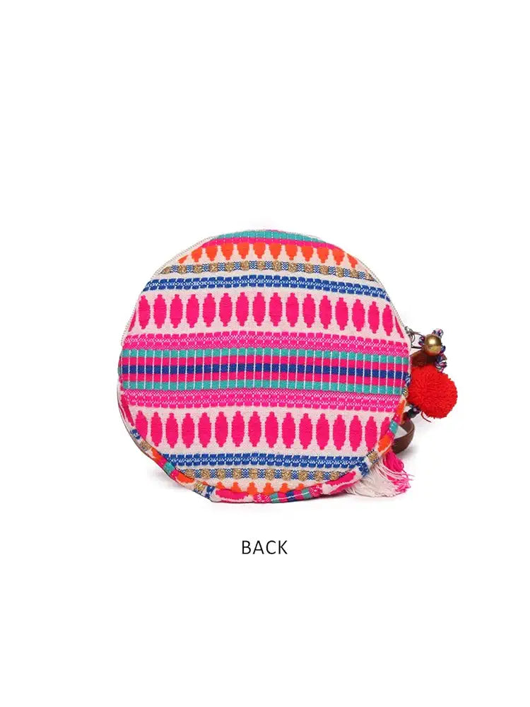ASTRID Round Textured Sling Bag For Girls With Zip