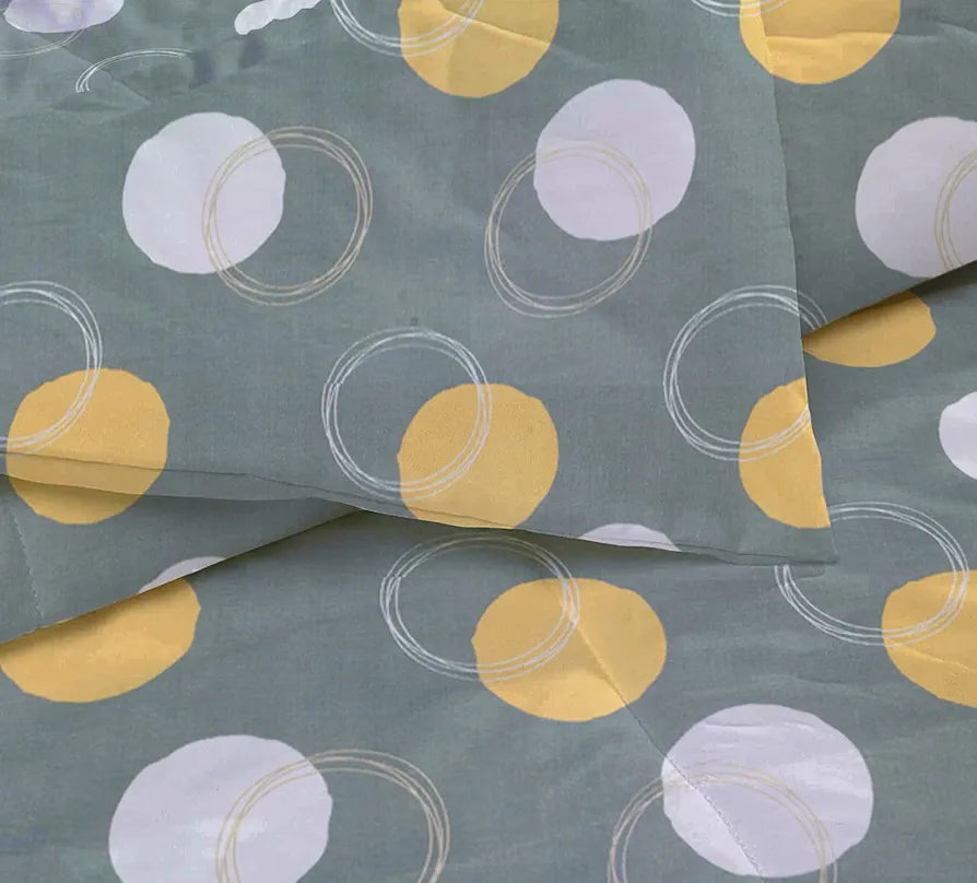 BSB HOME® Beautiful Print Cotton Reversible AC Comforter for Single Size Bed 220 GSM Polyfill Filled, 152 x 240 Cm 