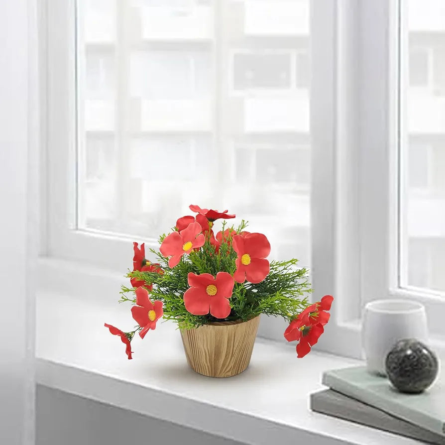 fancymart Artificial Flower in Grass with Pot, Perfect for Home & Office Decor, Artificial Flora -8419