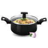 Milton Pro Cook Granito Induction Biryani Pot with Glass Lid, 22 cm, 3.5 litres - 1420 gms