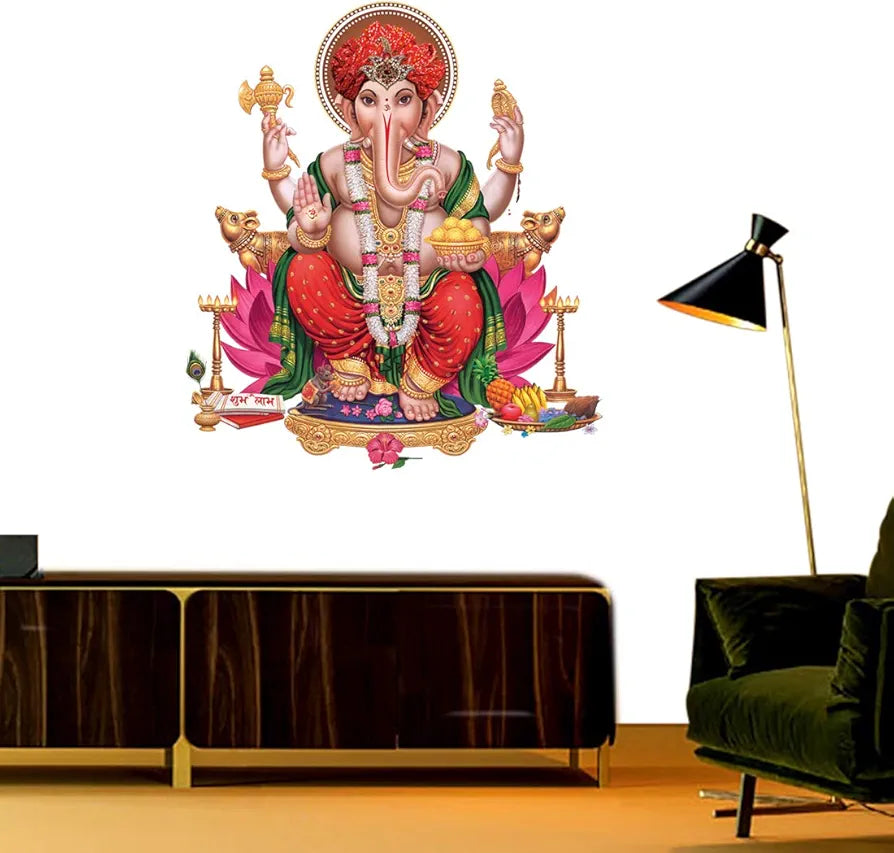 Rangoli White Glossy Vinyl Wall Sticker Premium Self-Adhesive Waterproof Decorative Wall Decal for Bedroom, Living Room, Office & Home Decoration Easy to Apply. Parent-5, Design-8