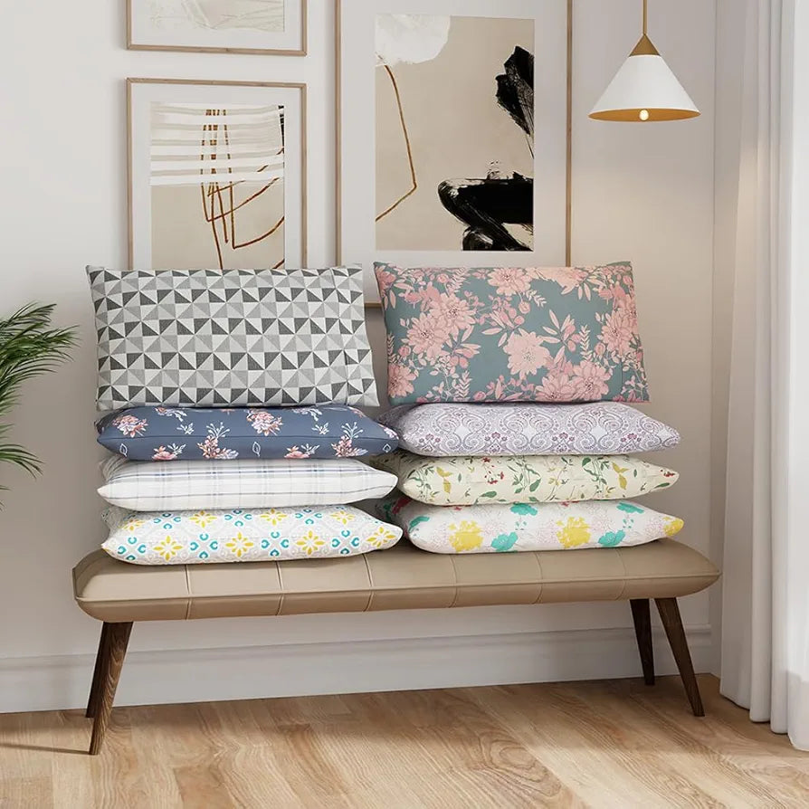 Emaline 100% Cotton Double Bedsheet Set  | 1 Double Cotton Bedsheet & 2 Pillow Covers | Breathable & Anti-Wrinkle | 144 TC | 