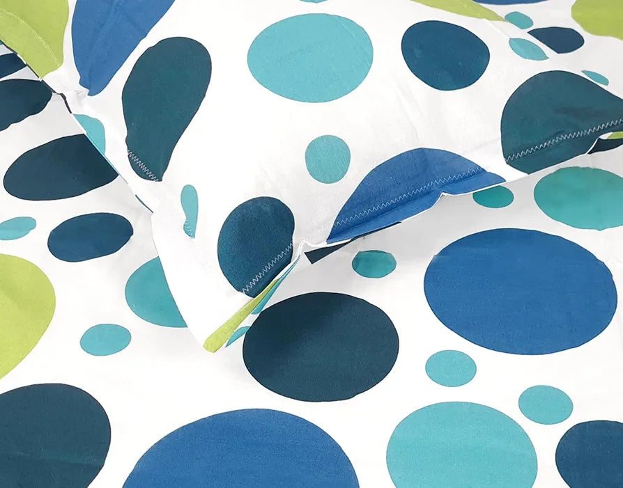 Divine Casa 144 TC 100% Cotton Double Bedsheet with 2 Pillow Covers | Skin-Friendly Fabric for Everyday Comfort | 254 X 222 CM | Geometric Pattern | Blue Lagoon