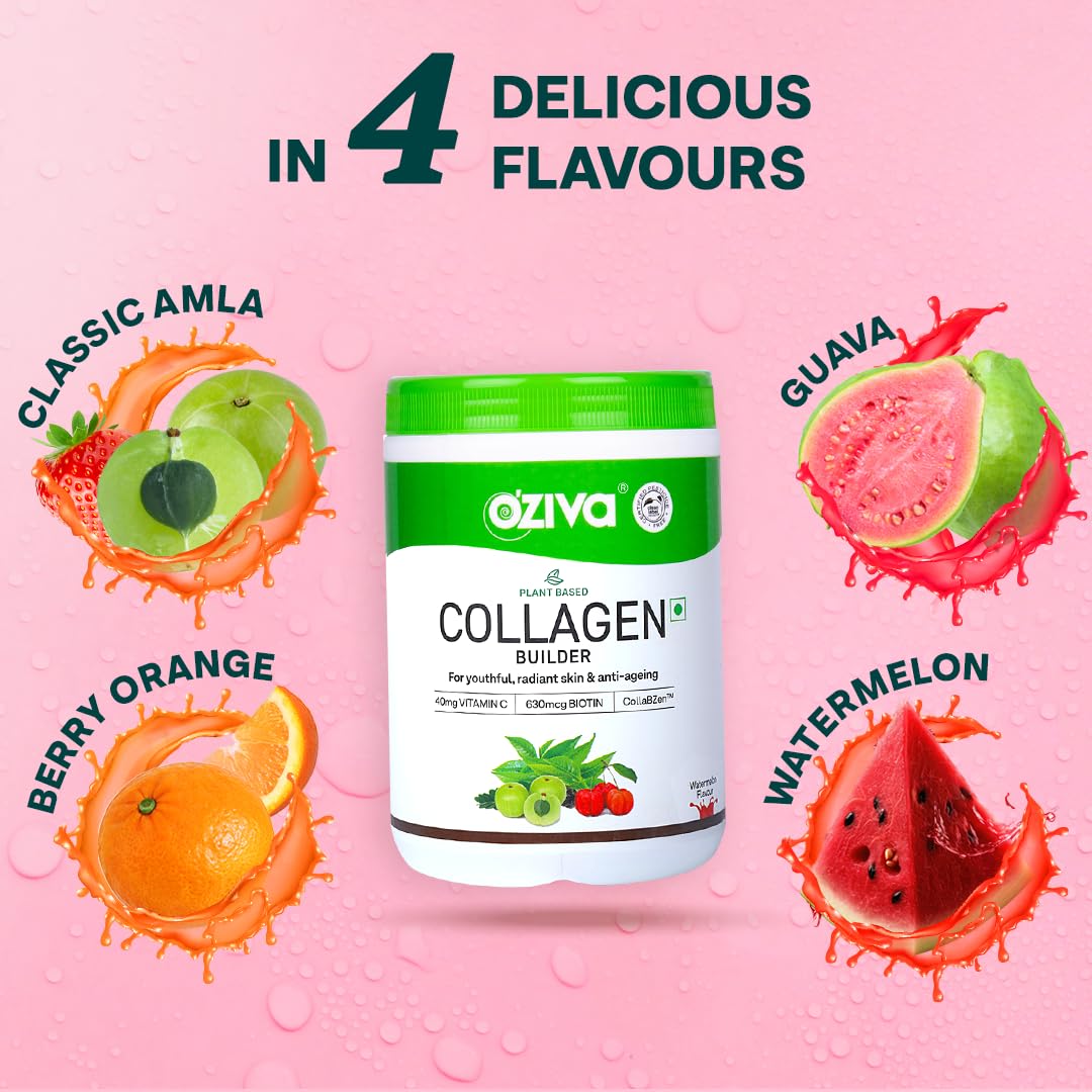 OZiva Vegan Collagen Builder Berry Orange & Watermelon