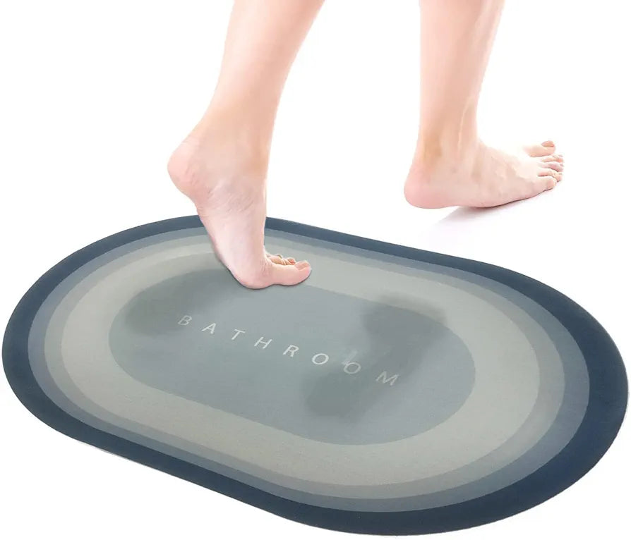 STATUS CONTRACT Water Absorbing Mat for Bathroom Quick Dry Rubber Backed Anti-Slip Floor Mat Non Slip Mat for Home, Kitchen  