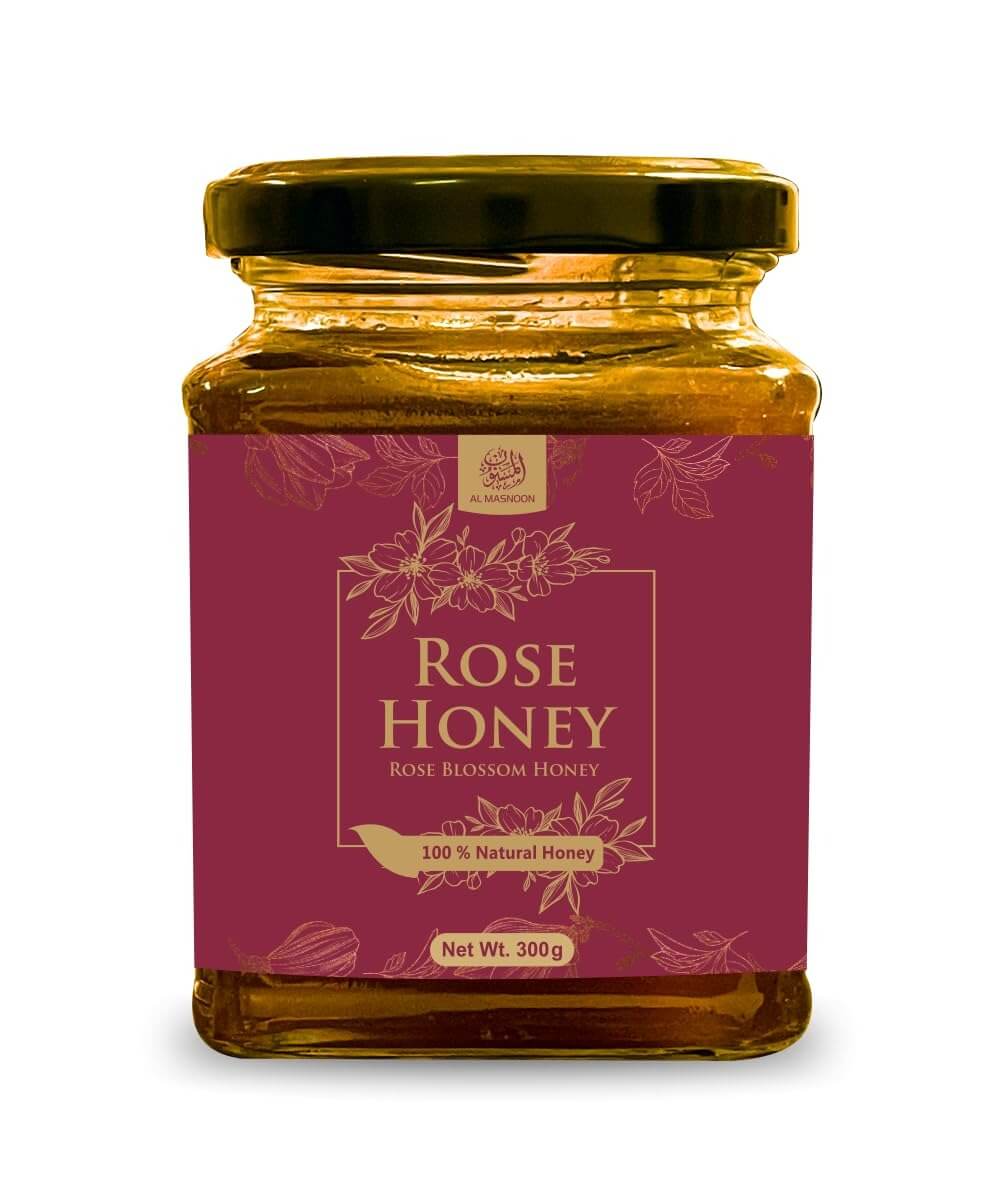 AL MASNOON ROSE HONEY 300gms (Pack of 1) / Rose Blossoms Honey 100% pure & Natural Guaranteed Honey
