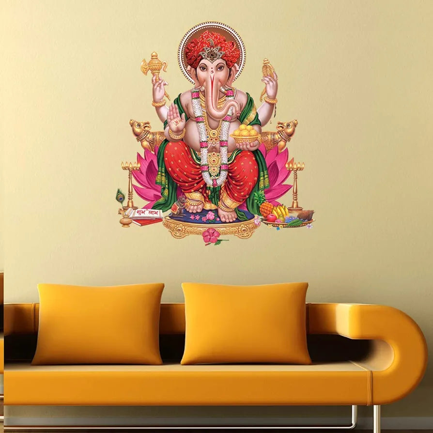 Rangoli White Glossy Vinyl Wall Sticker Premium Self-Adhesive Waterproof Decorative Wall Decal for Bedroom, Living Room, Office & Home Decoration Easy to Apply. Parent-5, Design-8