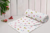 Trance Home Linen Pure Malmal Cotton Multipurpose Baby Dohar 3-Layered Baby Blanket Colour Pins and Bow