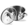 Vinod Two Tone Stainless Steel Sauce Pot/Saucepan with Glass Lid - 2.3 Litre, 18cm | 6.2mm Thick