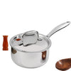 Vinod Platinum Triply Stainless Steel Saucepan with Lid - 1.2 litres (14 cm) | 2.5 mm Thick | Tea, Chai Pan