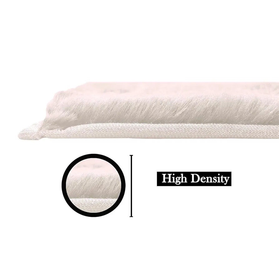 LUXE HOME INTERNATIONAL Rectangular Bath Mat Super Soft Anti Skid Rabbit Fur  Bathroom Mats for Bedroom, Door, Kitchen Floor  Pack of 1