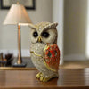 Alila 5 Inches Owl Statue For Good Luck Ii Aesthetic Resin Owl Art Figure Showpiece 5 Inch Small,Ivory