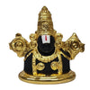 Gold Art India Lord Tirupati Balaji Idol Gold Plated Black Body Murti for Mandir