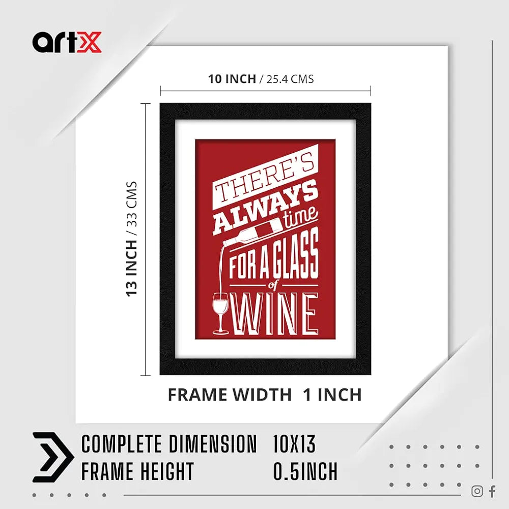 ArtX Paper Beverage Quote Wall Frame Art Painting, Multicolor, Motivational, 10 X 13 Inches, Set of 1