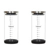 Femora Storage Jars Borosilicate Glass With Silicon Bottom Air Tight Jar With Steel Lid | 1300 Ml | Pack of 2