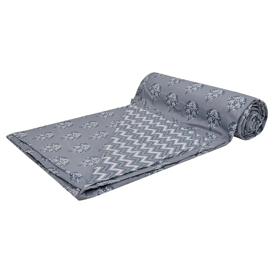 Trance Home Linen 150 GSM Pure Cotton Reversible Dohar Double Bed Size | Ac Blanket Comforter | Soft Light-Weight Bed Blanket 