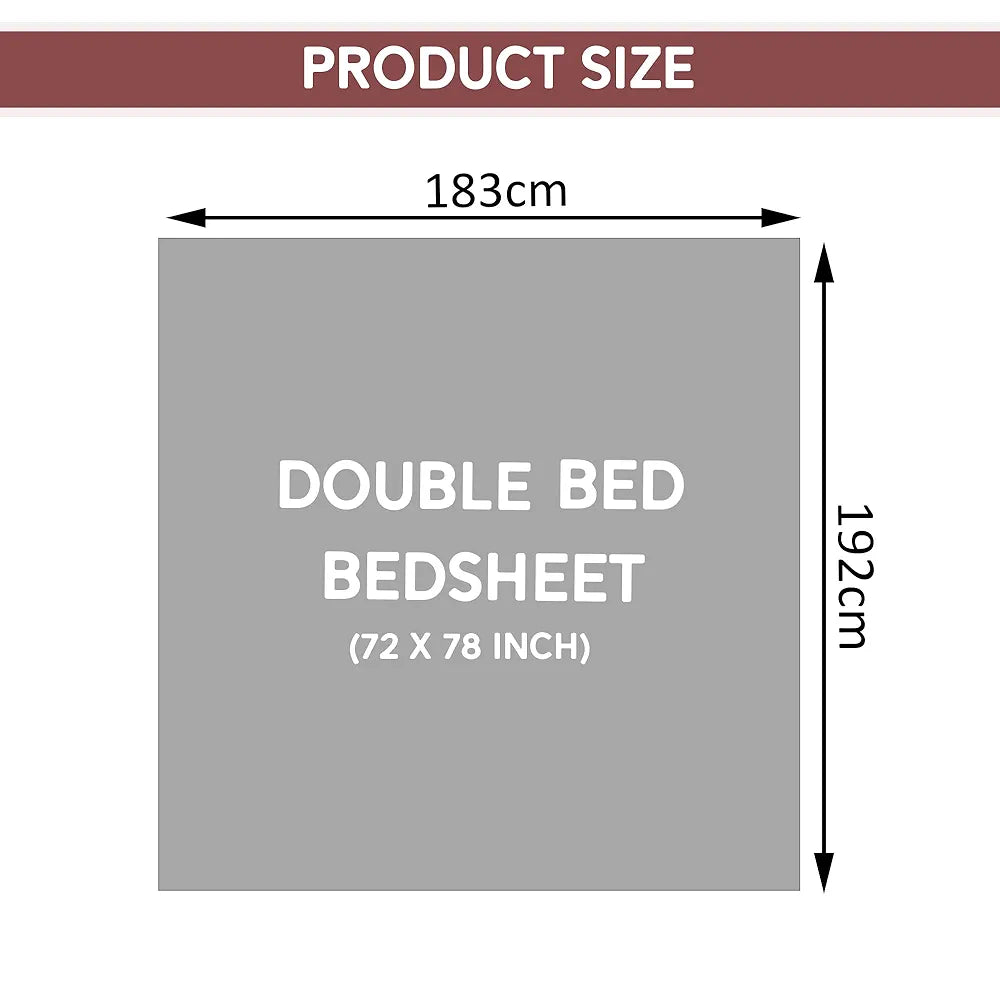 Kuber Industries Cotton Fitted Bedsheets For Double Bed With 2 Pillow Covers Included - 72x78 Inch Size & Rangoli Pattern Bedspread - Brown