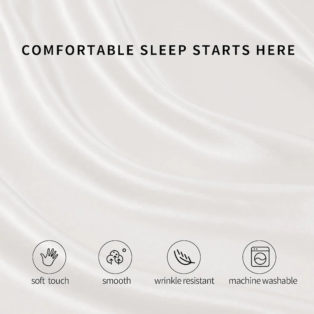 Cloth Fusion Satin Elastic Fitted Bedsheet for Double Bed King Size, Luxury Elastic Bedsheets for King Size Bed with 2 Pillow Covers | H603 | 280 TC
