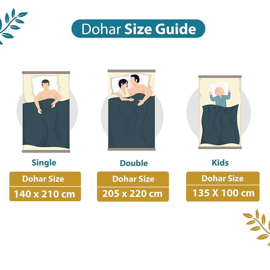 Divine Casa Floret 100% Cotton Single Dohar | 120 GSM | Soft & Lightweight Throw Blanket | Cozy & Breathable Bedding | All-Season Comfort | 210 x 140 CM, Woody Petals